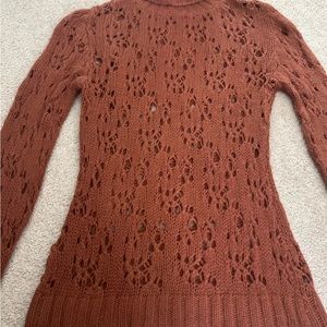 D&G turtle neck sweater angora/lana brown rust color size 32/46 M-L